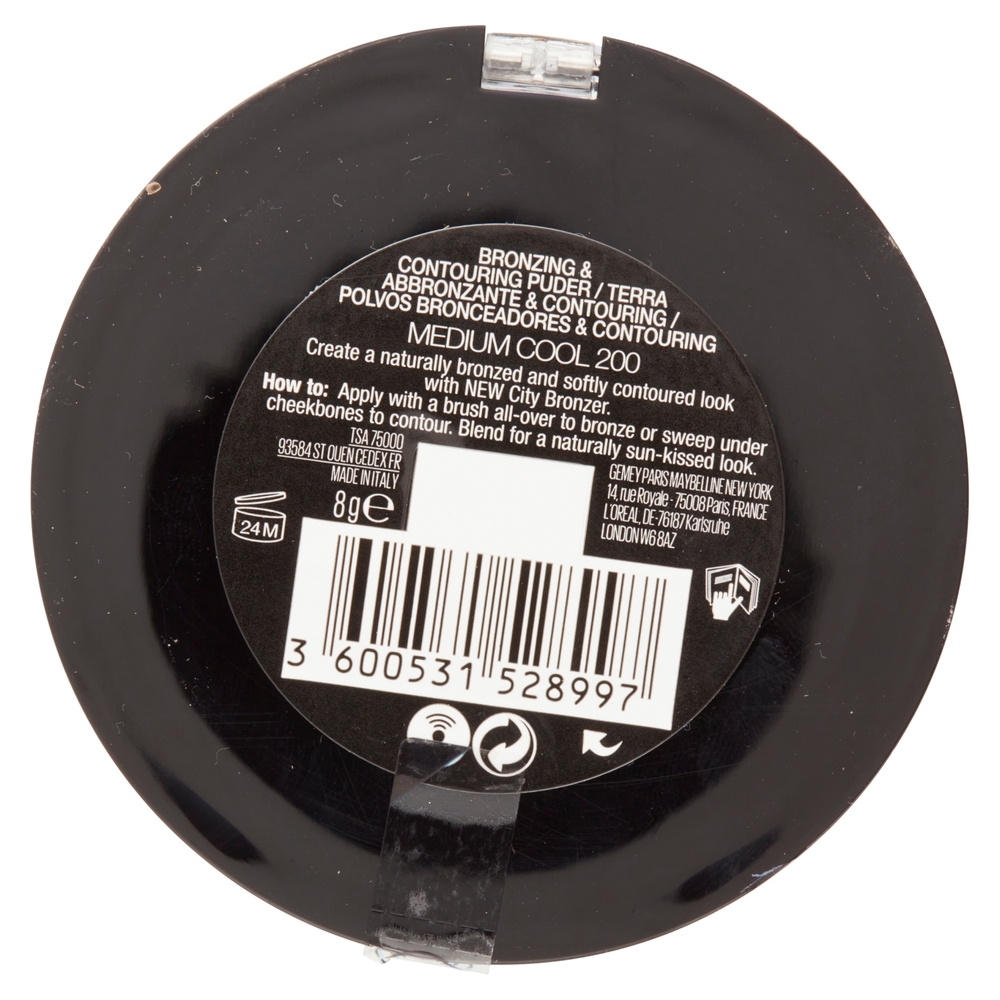 Maybelline New York Terra City Bronze, con Burro di Cacao e Pigmenti Soffici, 200 Medium Cool